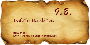 Iván Balázs névjegykártya