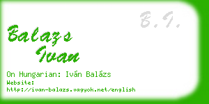 balazs ivan business card