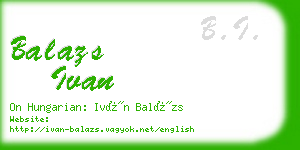 balazs ivan business card